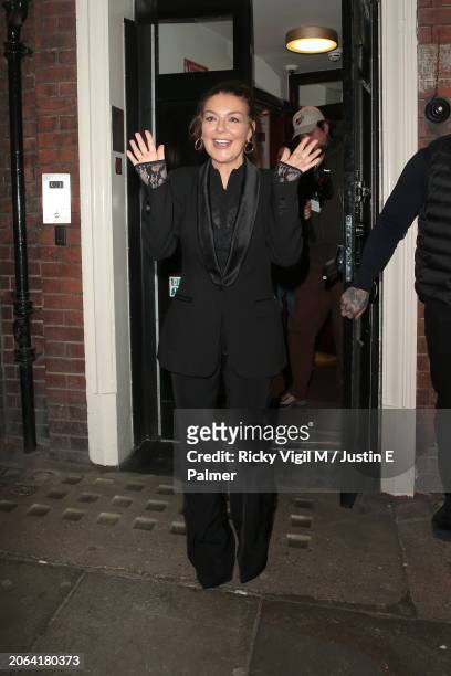Sheridan Smith seen leaving Gielgud Theatre after her performance in "Opening Night" on March 06, 2024 in London, England.