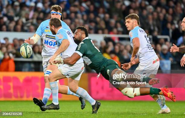 Lekima Tagitagivalu of section paloise pau during the Top 14 match between Pau and Bayonne at Stade du Hameau on March 9, 2024 in Pau, France. -...