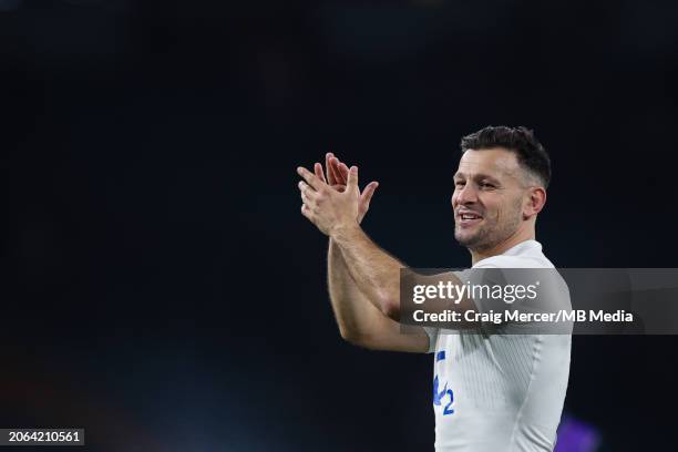 Danny Care of England acknowledges the crowd after the Guinness Six Nations 2024 match between England and Ireland at Twickenham Stadium on March 9,...