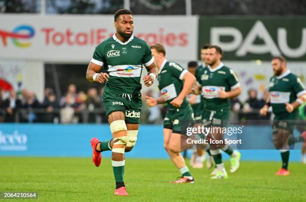 Lekima Tagitagivalu of section paloise pau during the Top 14 match between Pau and Bayonne at Stade du Hameau on March 9, 2024 in Pau, France. -...