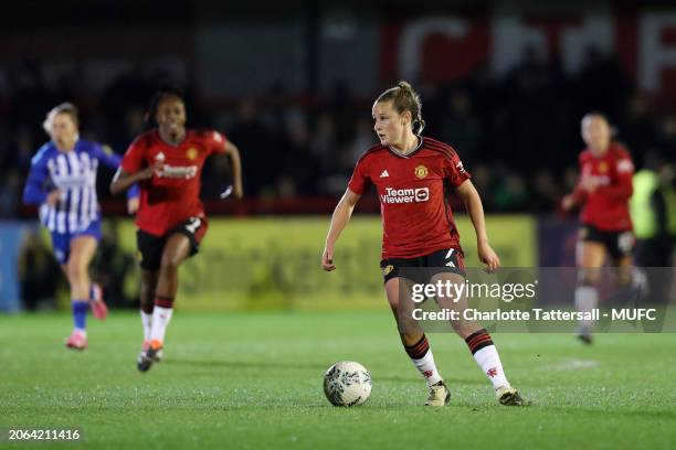 Ella Toone of Manchester United in action during during the Adobe Women's FA Cup Quarter Final match between Brighton & Hove Albion and Manchester...