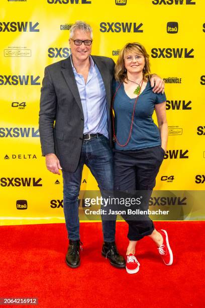 Steven Donziger and Lucy Lawless at Featured Session: A Project: Connecting the Dots as part of SXSW 2024 Conference and Festivals held at the Austin...