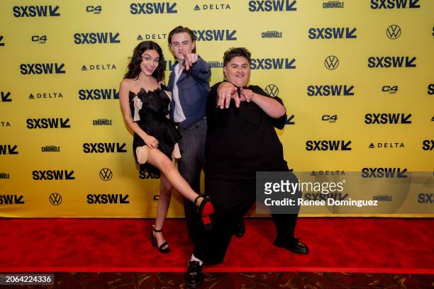 Rachel Zegler, Jaeden Martell and Julian Dennison at the "Y2K" Premiere as part of SXSW 2024 Conference and Festivals held at the Paramount Theatre...