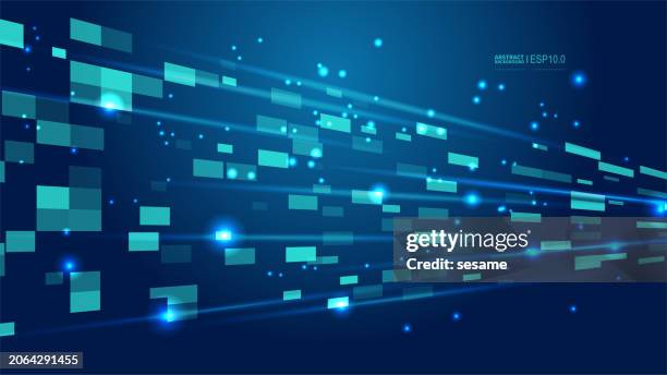 vector tech cube space background, digital and technological - electronics industry stock illustrations