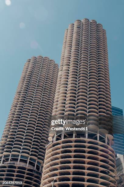usa, illinois, chicago,marina citytowers - marina towers stock-fotos und bilder