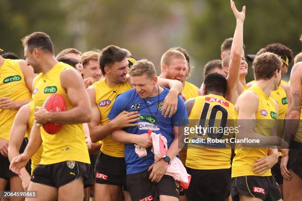 Jack Ziebell, Assistant Coach of the Tigers during a Richmond Tigers AFL Training Session & Media Opportunity at Punt Road Oval on March 07, 2024 in...
