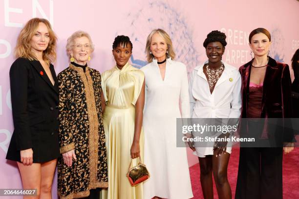 Amber Valletta, Mary Robinson, Vanessa Nakate, Helen Hunt, Mary Maker and Livia Firth attend the 2024 Green Carpet Fashion Awards at 1 Hotel West...