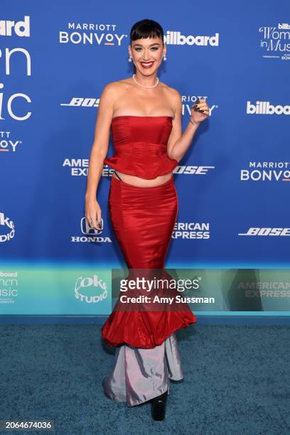 Katy Perry attends the 2024 Billboard Women In Music at YouTube Theater on March 06, 2024 in Inglewood, California.