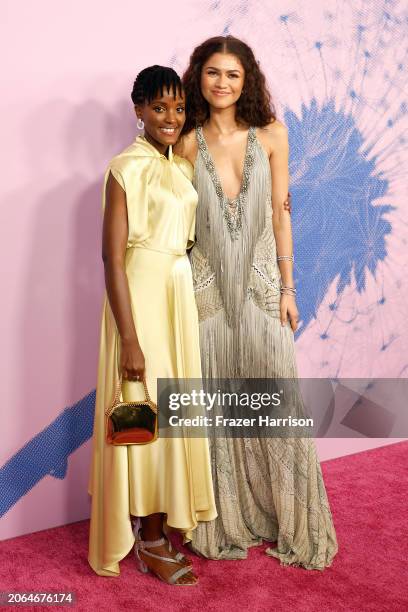 Vanessa Nakate and Zendaya attend the 2024 Green Carpet Fashion Awards at 1 Hotel West Hollywood on March 06, 2024 in West Hollywood, California.