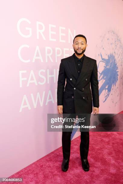 John Legend attends the 2024 Green Carpet Fashion Awards at 1 Hotel West Hollywood on March 06, 2024 in West Hollywood, California.