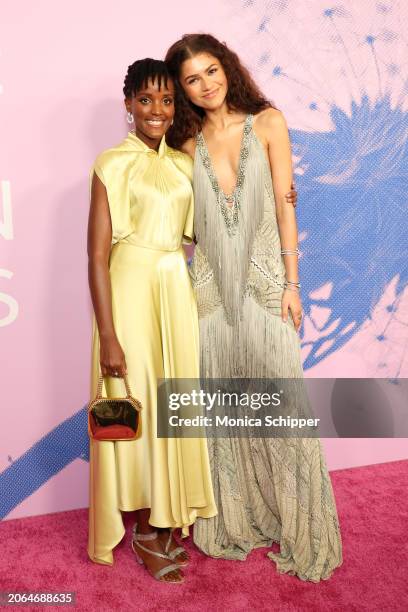 Vanessa Nakate and Zendaya attend the 2024 Green Carpet Fashion Awards at 1 Hotel West Hollywood on March 06, 2024 in West Hollywood, California.