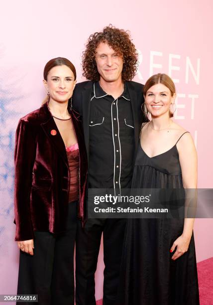 Livia Firth, Emily Morgan and Andrew Morgan attend the 2024 Green Carpet Fashion Awards at 1 Hotel West Hollywood on March 06, 2024 in West...