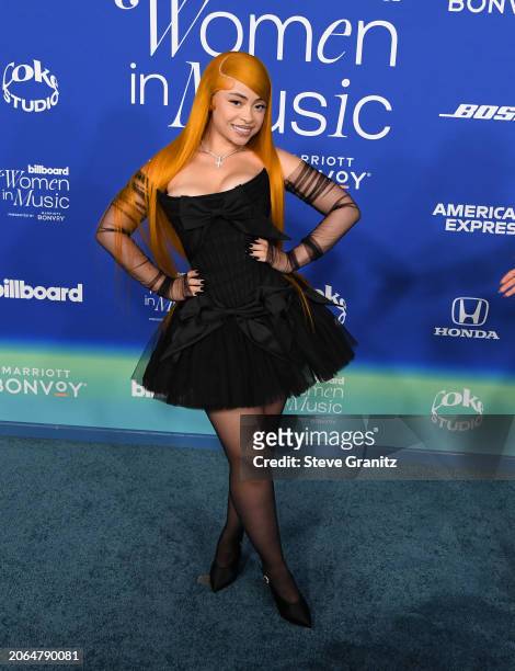 Ice Spice arrives at the 2024 Billboard Women In Music at YouTube Theater on March 06, 2024 in Inglewood, California.