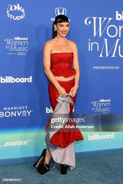 Katy Perry attends the 2024 Billboard Women In Music at YouTube Theater on March 06, 2024 in Inglewood, California.