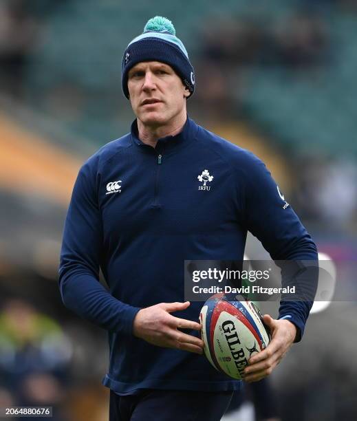 London , United Kingdom - 9 March 2024; Ireland forwards coach Paul O'Connell before the Guinness Six Nations Rugby Championship match between...