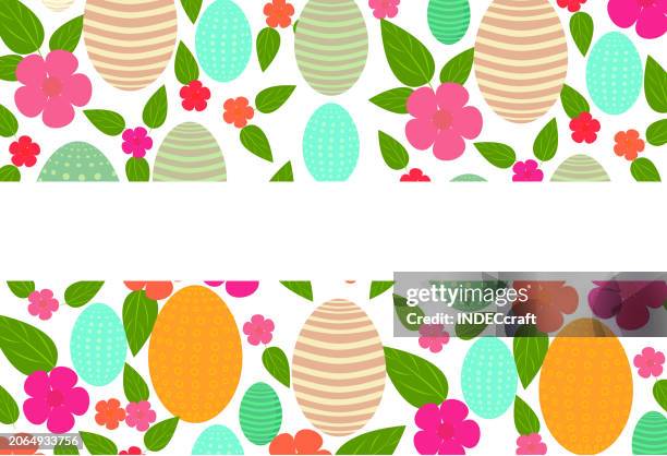 happy easter 23 - flower flat lay stock illustrations