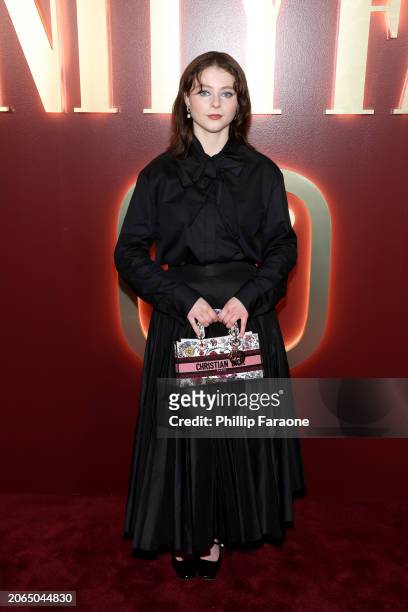 Thomasin McKenzie attends as Vanity Fair and Instagram Celebrate Vanities: A Night for Young Hollywood at Bar Marmont on March 06, 2024 in Los...