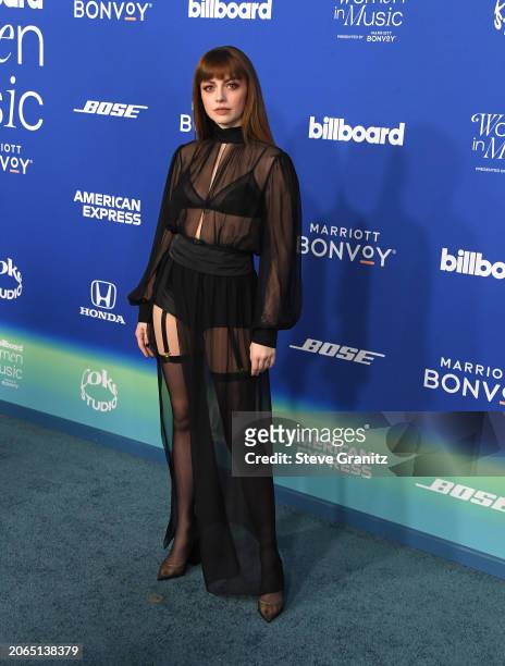 Italian singer Annalisa arrives at the 2024 Billboard Women In Music at YouTube Theater on March 06, 2024 in Inglewood, California.