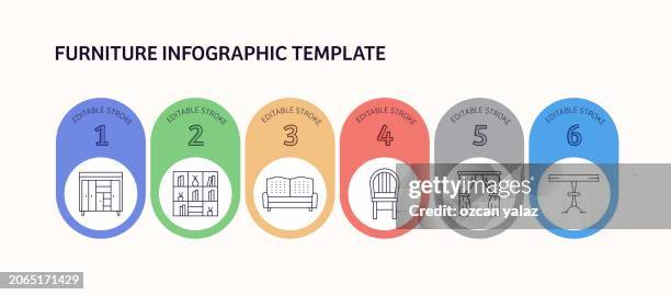 furniture related vector infographic design concept. - empty kitchen table stock illustrations