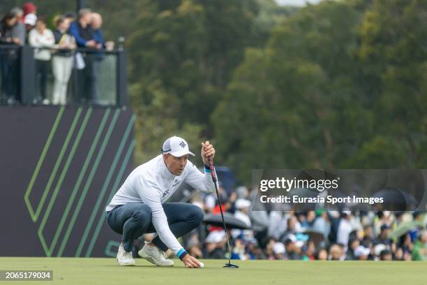 Henrik Stenson of Sweden ponders his next move during day three of the LIV Golf Invitational - Hong Kong at The Hong Kong Golf Club on March 10, 2024...