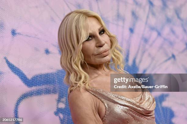 Donatella Versace attends the 2024 Green Carpet Fashion Awards at 1 Hotel West Hollywood on March 06, 2024 in West Hollywood, California.