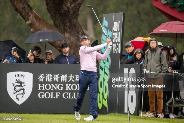 Charles Howell III of the United States tees off during day three of the LIV Golf Invitational - Hong Kong at The Hong Kong Golf Club on March 10,...