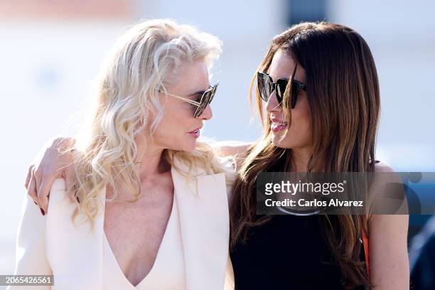 Hiba Abouk and Belen Rueda attend the 'Eva y Nicole' photocall during the Malaga Film Festival 2024 at the Muelle 1 on March 07, 2024 in Malaga,...