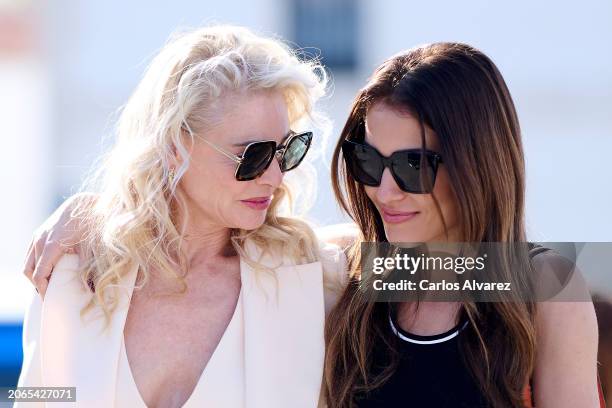 Hiba Abouk and Belen Rueda attend the 'Eva y Nicole' photocall during the Malaga Film Festival 2024 at the Muelle 1 on March 07, 2024 in Malaga,...