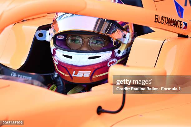 Bianca Bustamante of Philippines and ART Grand Prix prepares to drive during practice prior to Round 1 Jeddah of the F1 Academy at Jeddah Corniche...