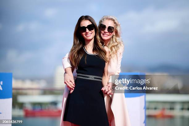 Hiba Abouk and Belen Rueda attend the 'Eva y Nicole' photocall during the Malaga Film Festival 2024 at the Muelle 1 on March 07, 2024 in Malaga,...