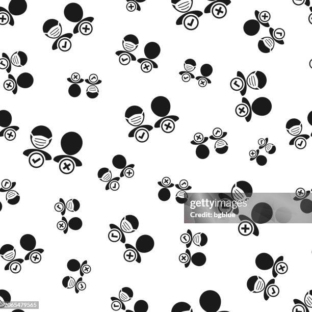 no entry without face mask. seamless pattern. icons on white background - no mask stock illustrations