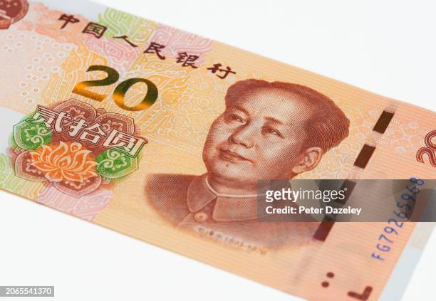 chinese 20 yuan banknote - 20 yuan note stock pictures, royalty-free photos & images