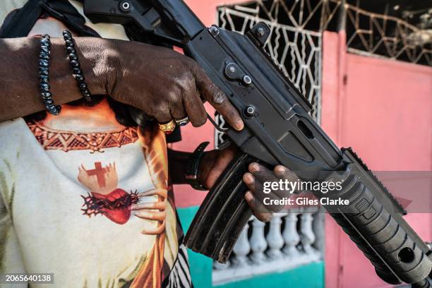 Federation gang members in the Delmas 3 area on February 22 in Port-au-Prince, Haiti. There has a been fresh wave of violence in Port-au-Prince...