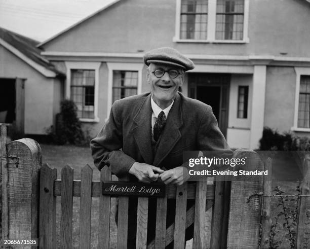 William Grosvenor, 3rd Duke of Westminster , leaning on a gate outside his house, July 27th 1953. Grosvenor inherited the title upon the death of his...