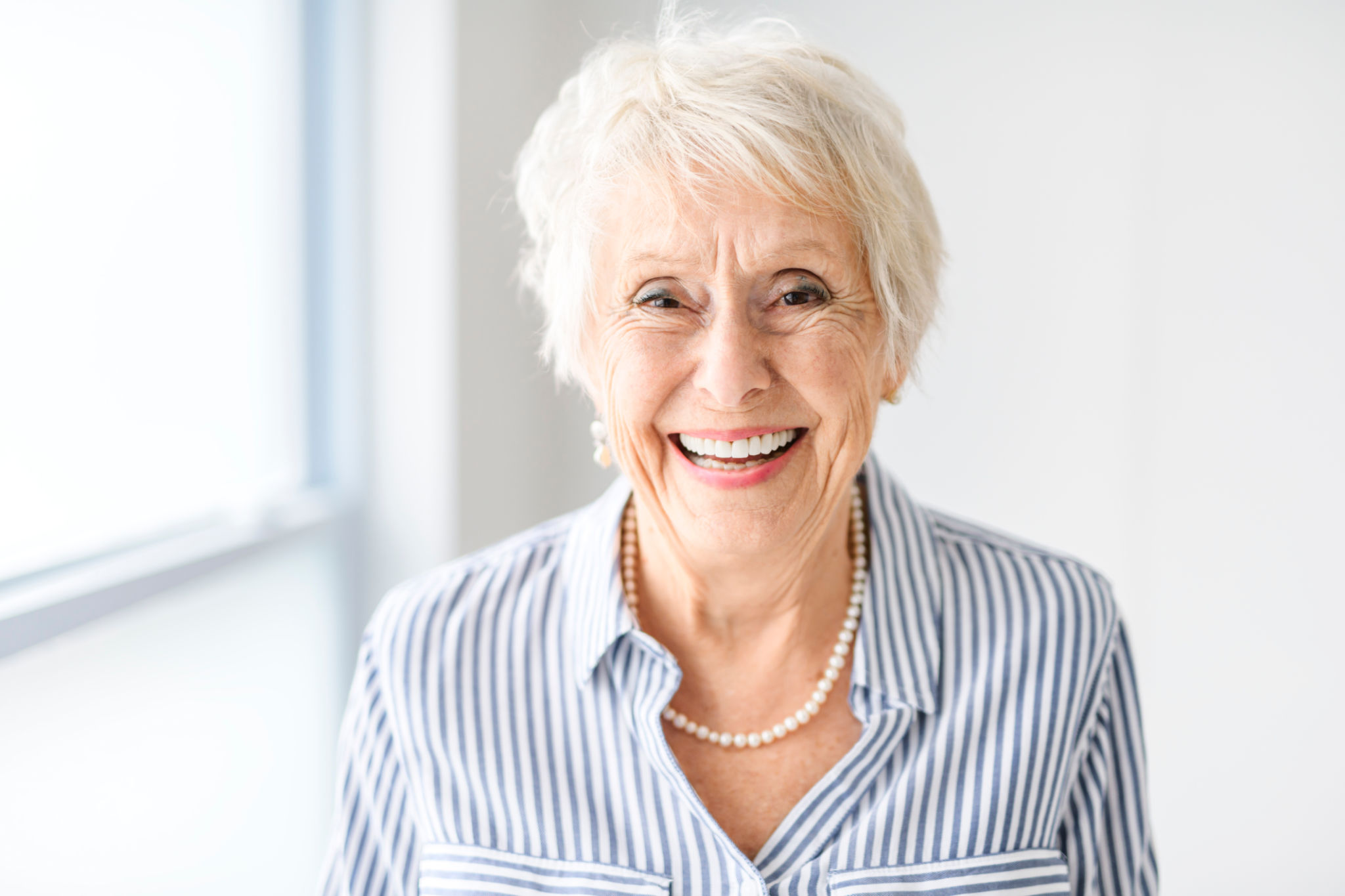 elderly woman smiling