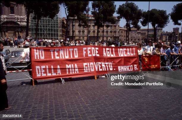 Funeral of the Secretary of the Italian Communist Party, Enrico Berlinguer in Piazza San Giovanni. Rome , June 13th, 1984