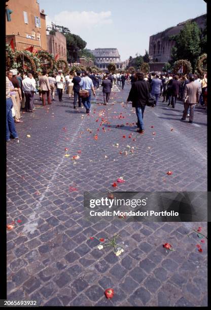 Funeral of the Secretary of the Italian Communist Party, Enrico Berlinguer in Piazza San Giovanni. Rome , June 13th, 1984