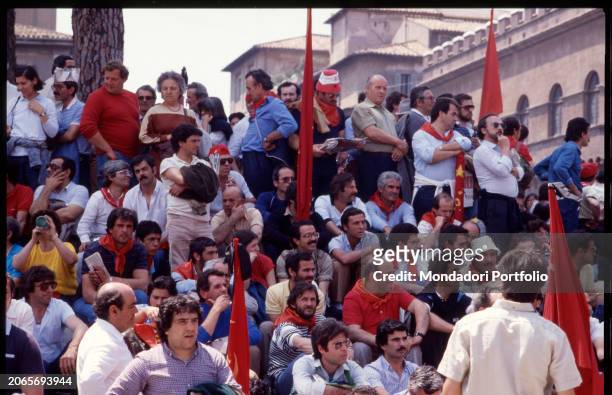Funeral of the Secretary of the Italian Communist Party, Enrico Berlinguer in Piazza San Giovanni. Rome , June 13th, 1984