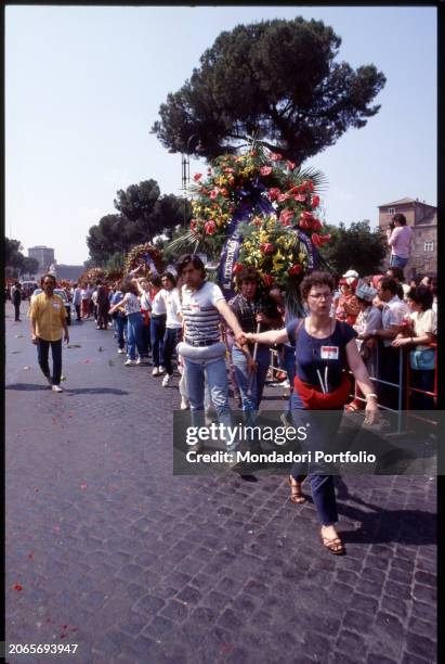 Funeral of the Secretary of the Italian Communist Party, Enrico Berlinguer in Piazza San Giovanni. Rome , June 13th, 1984