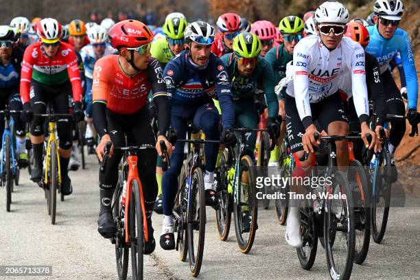 Michal Kwiatkowski of Poland and Team INEOS Grenadiers, Julian Alaphilippe of France and Team Soudal-Quickstep and Isaac Del Toro of Mexico and UAE...