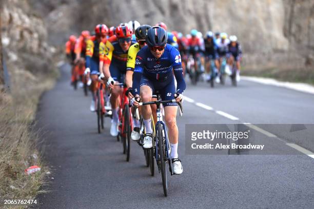 David Gaudu of France and Team Groupama - FDJ leads the peloton during the 82nd Paris - Nice 2024, Stage 5 a 193.5km stage from...