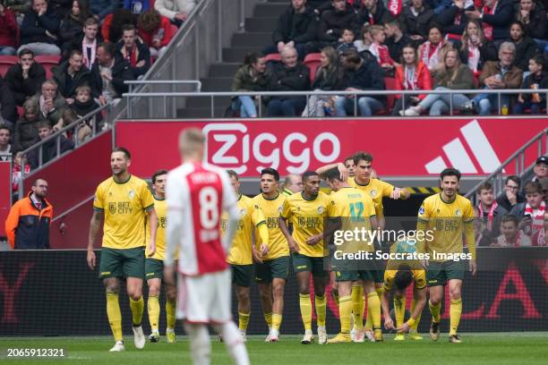 Mitchell Dijks of Fortuna Sittard, Ragnar Oratmangoen of Fortuna Sittard, Deroy Duarte of Fortuna Sittard, Ivo Pinto of Fortuna Sittard, Rodrigo Guth...