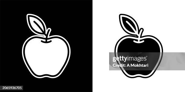 apple icon. - apple black background stock illustrations