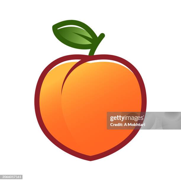 bildbanksillustrationer, clip art samt tecknat material och ikoner med peach fruit icon. - persika