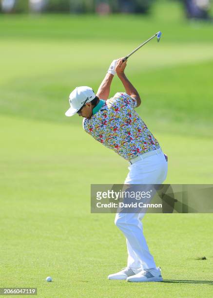 Rickie Fowler of The United States plays his second shot on the first hole during the first round of the Arnold Palmer Invitational presented by...