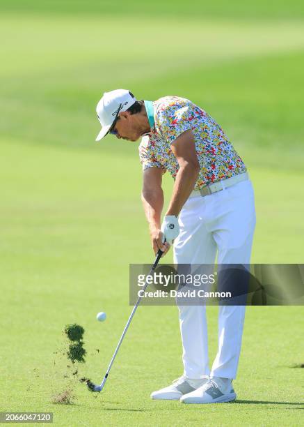 Rickie Fowler of The United States plays his second shot on the first hole during the first round of the Arnold Palmer Invitational presented by...