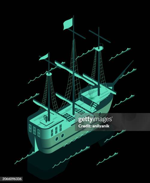 ghost ship - ghost ship stock illustrations