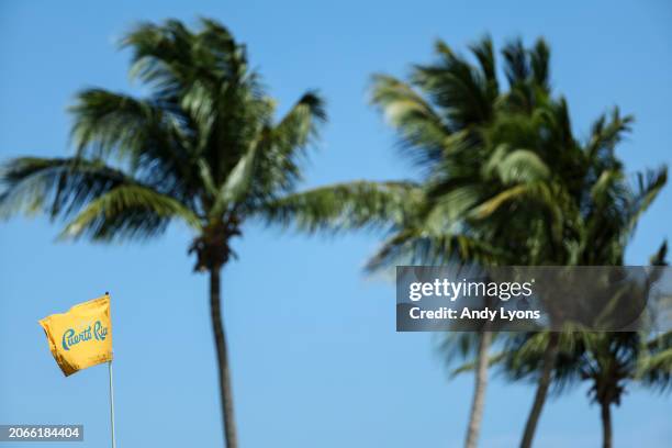 Flag blows in the breeze during the first round of the Puerto Rico Open at Grand Reserve Golf Club on March 07, 2024 in Rio Grande, Puerto Rico.