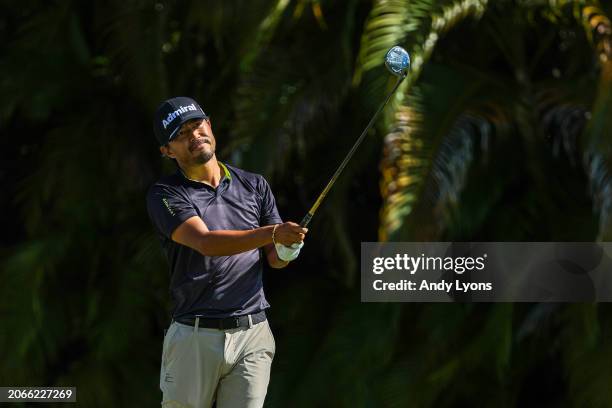 Satoshi Kodaira of Japan plays his shot from the fourth tee during the first round of the Puerto Rico Open at Grand Reserve Golf Club on March 07,...