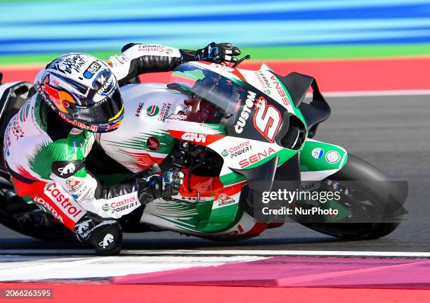 French MotoGP rider Johann Zarco of LCR Honda is warming up for the Qatar Airways Motorcycle Grand Prix of Qatar at the Losail International Circuit...